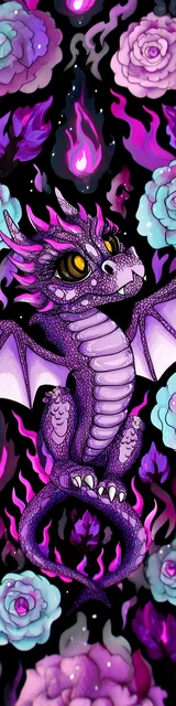 Free purple bookmark featuring a purple dragon